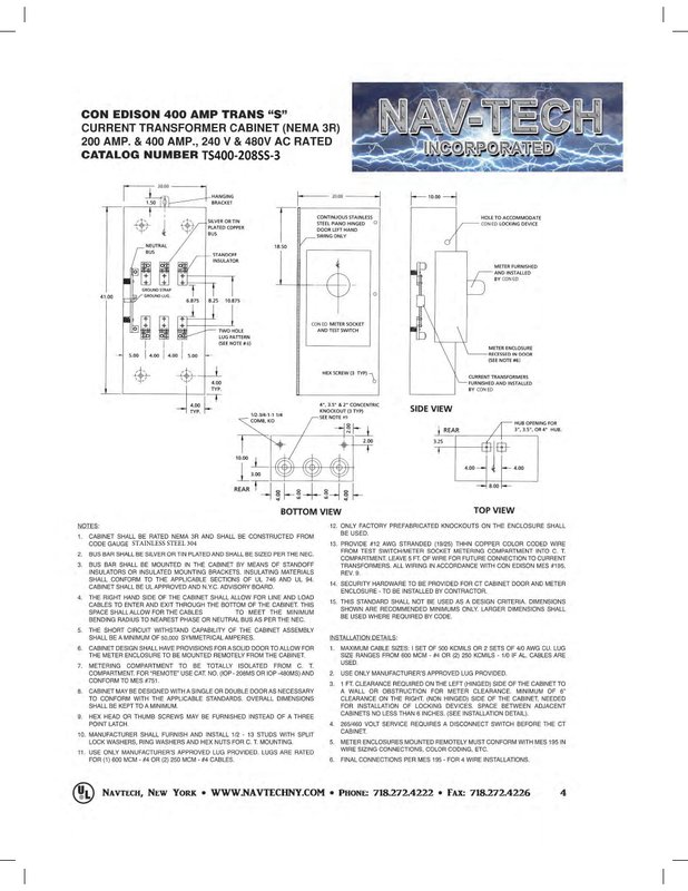 Con Ed TS-400(3) SS drawing